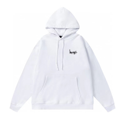 STUSSY REVERSE LOGO PRINT HOODIE WHITE