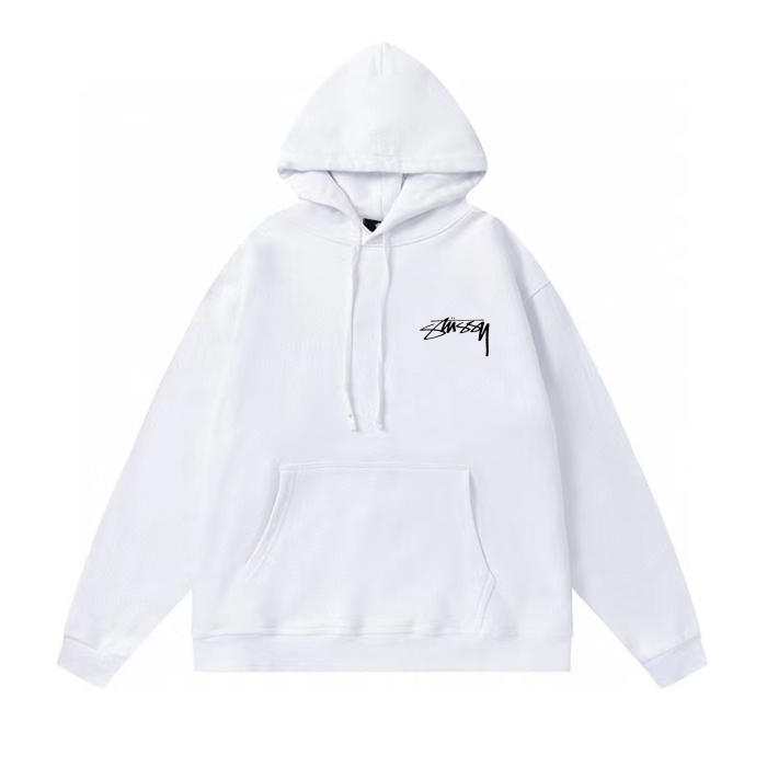 STUSSY BASIC LOGO HOODIE WHITE