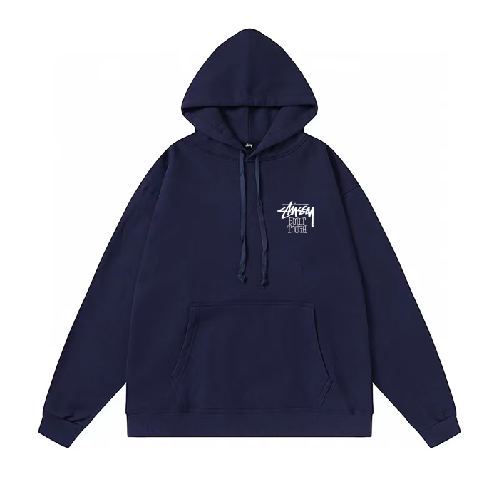 STUSSY BEAR PRINT HOODIE NAVY