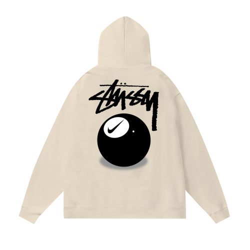 STUSSY BALL PRINT HOODIE CREAM