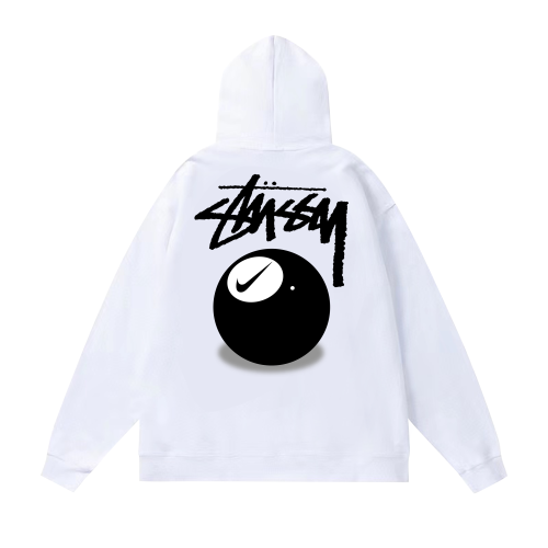 STUSSY BALL PRINT HOODIE WHITE