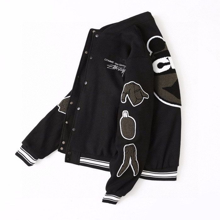 STUSSY ×CDG JACKET BLACK