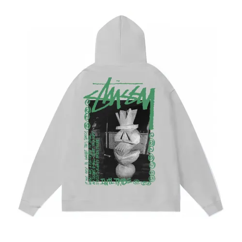 STUSSY PLASTER STATUE PRINT HOODIE GREY