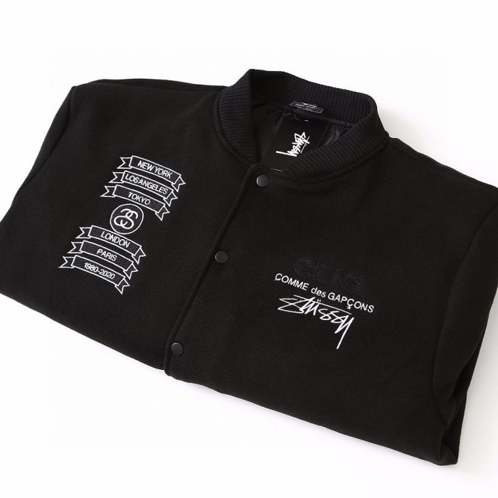 STUSSY ×CDG JACKET BLACK