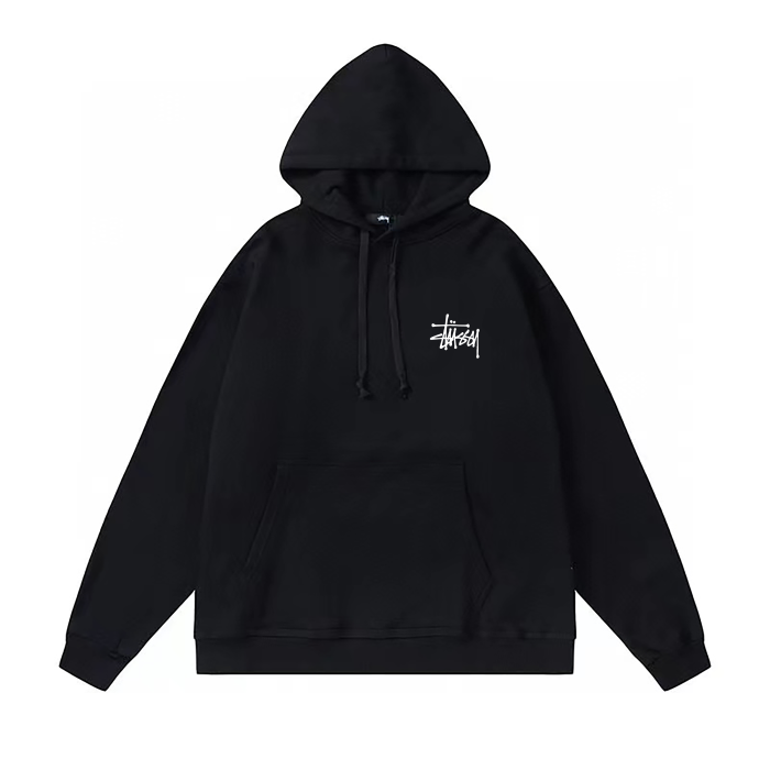 STUSSY DICE PRINT HOODIE BLACK