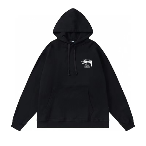 STUSSY BEAR PRINT HOODIE BLACK