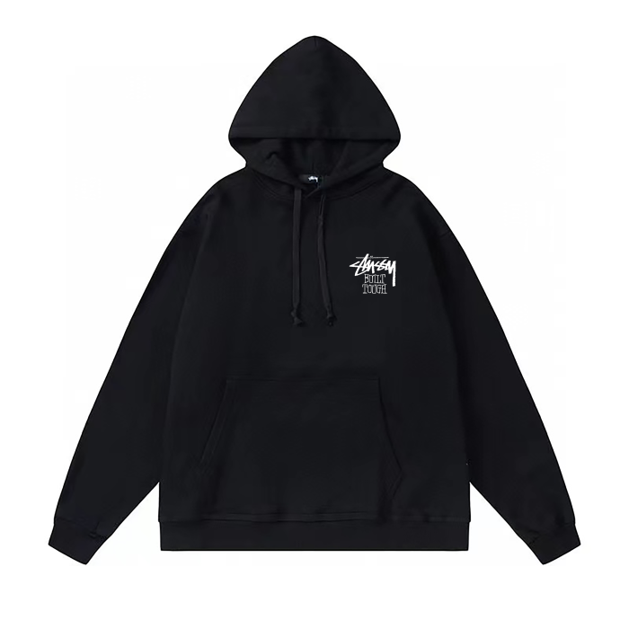 STUSSY BEAR PRINT HOODIE BLACK