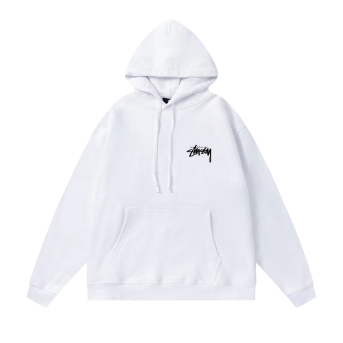 STUSSY CAT PRINT HOODIE WHITE