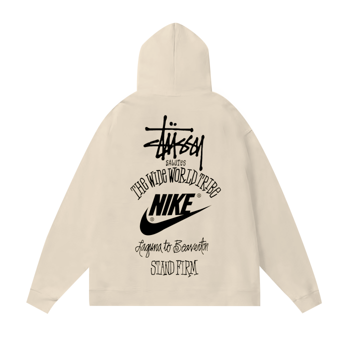 STUSSY ×NIKE HOODIE CREAM