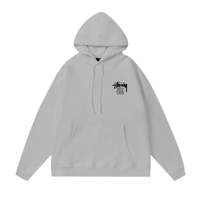STUSSY BEAR PRINT HOODIE GREY