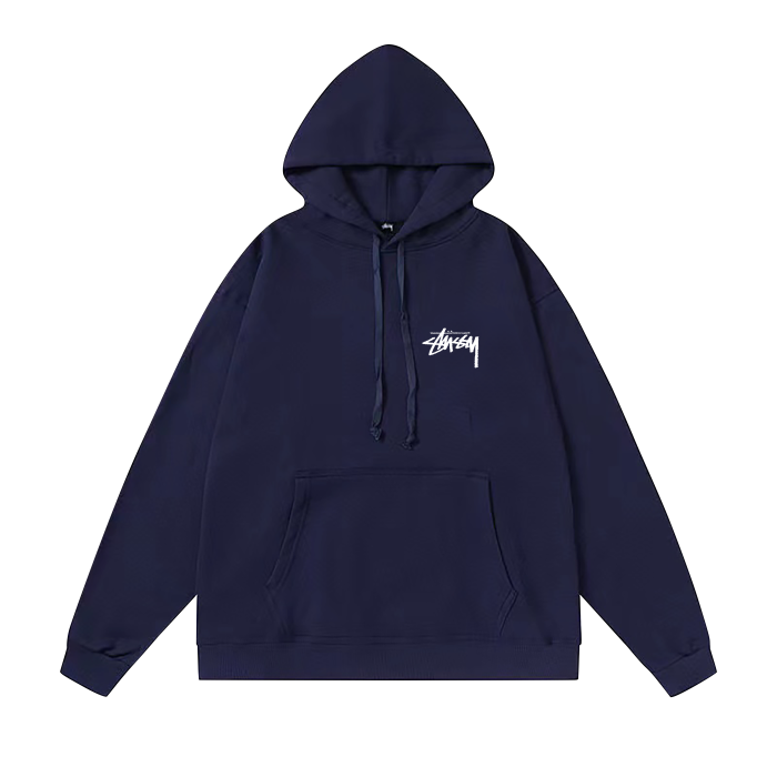 STUSSY CAT PRINT HOODIE NAVY