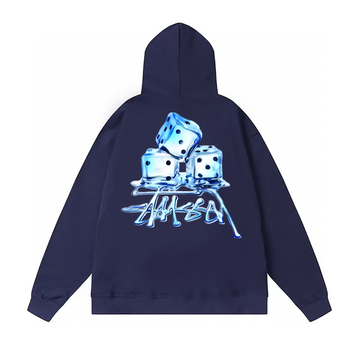 STUSSY DICE PRINT HOODIE NAVY