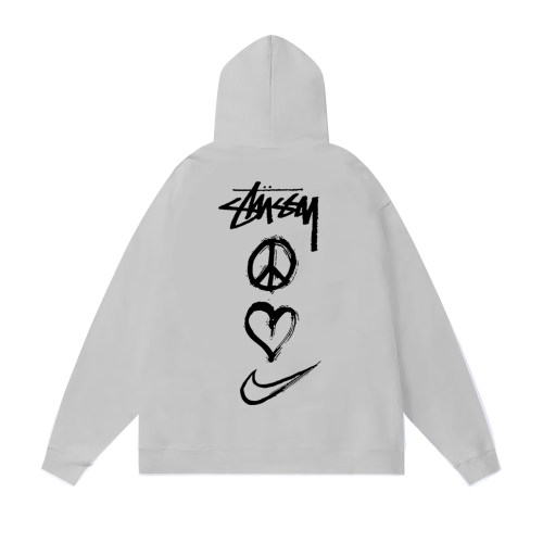 STUSSY ×NIKE  HOODIE GREY