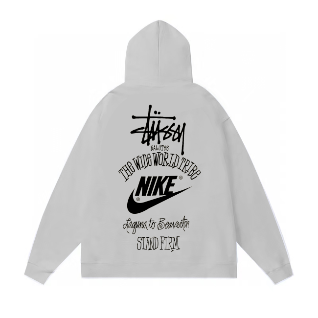 STUSSY ×NIKE HOODIE GREY