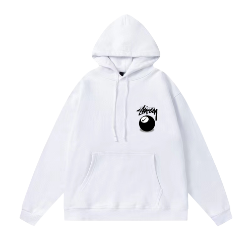 STUSSY BALL PRINT HOODIE WHITE