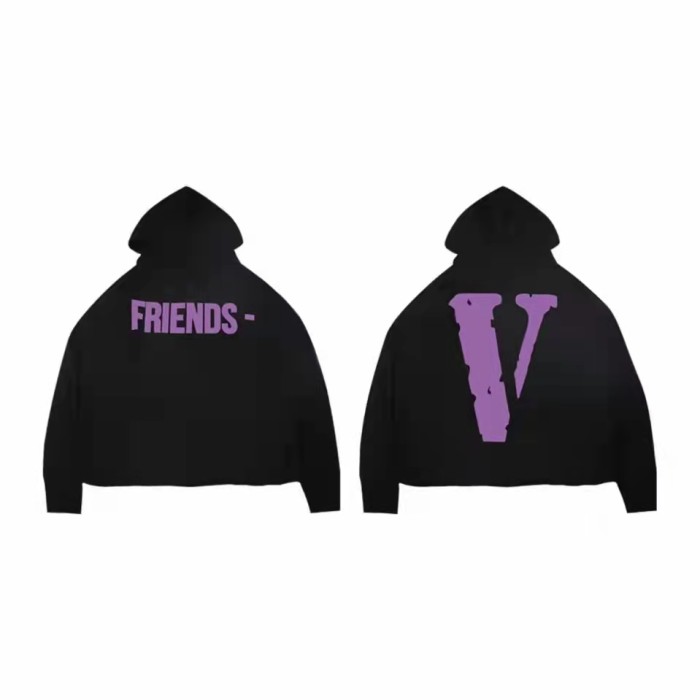 VLONE Logo Print Hoodie Purple/Black