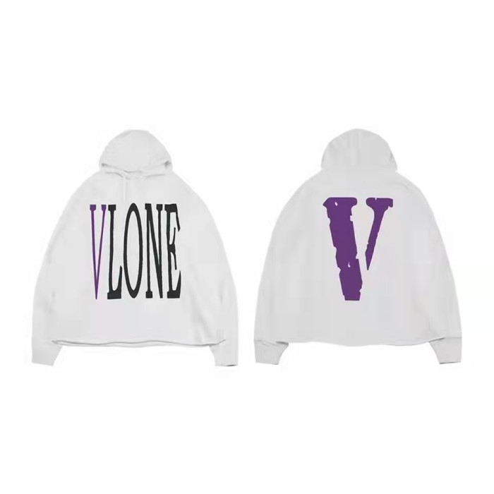 VLONE Logo Print Hoodie Purple/White