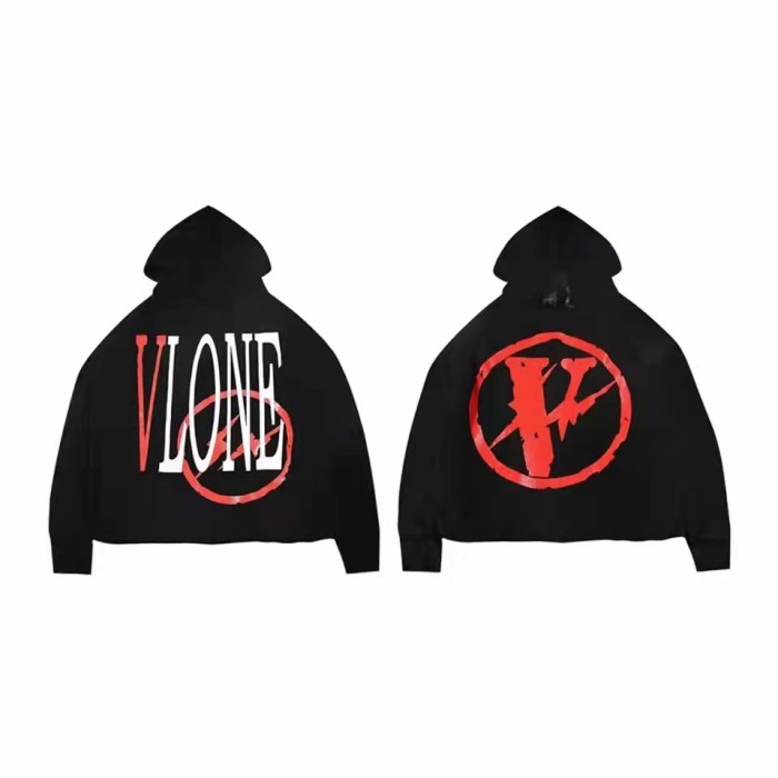 VLONE Logo Print Hoodie Red/Black