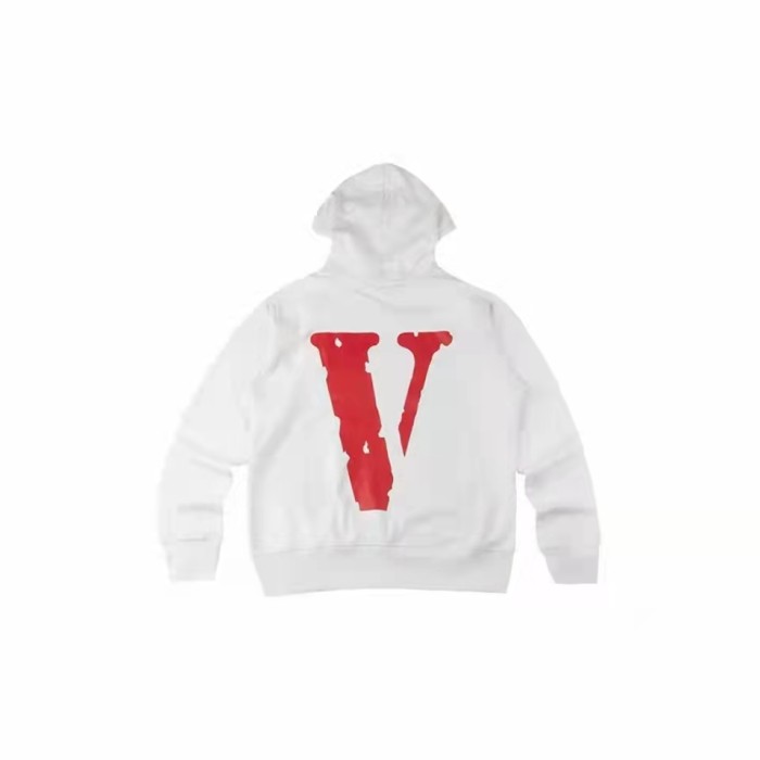 VLONE Logo Print Hoodie White/Red