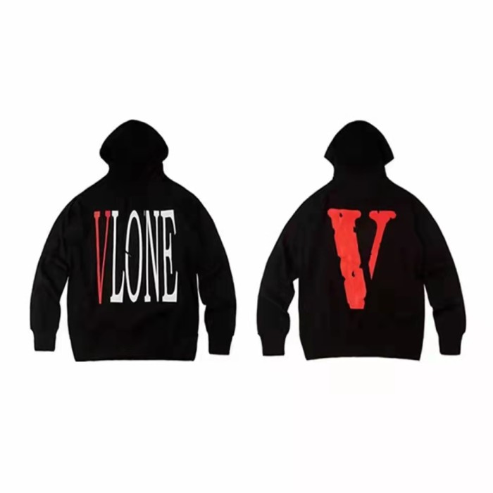 VLONE Logo Print Hoodie Black/Red