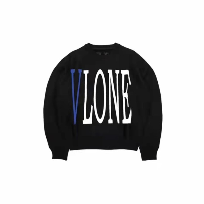 VLONE Logo Print Hoodie Black/Blue