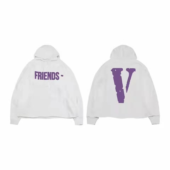 VLONE Logo Print Hoodie Purple/White