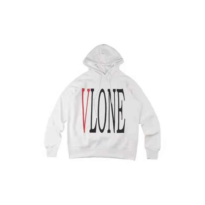 VLONE Logo Print Hoodie White/Red