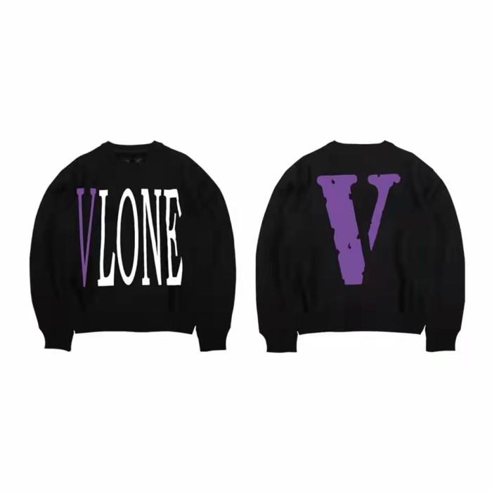 VLONE Logo Print Hoodie Black/Purple