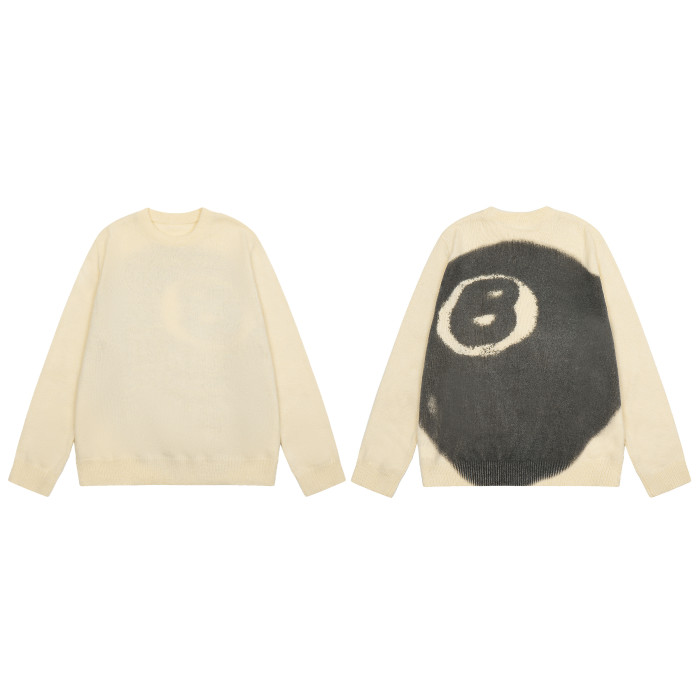 STUSSY BALL PRINT SWEATER CREAM