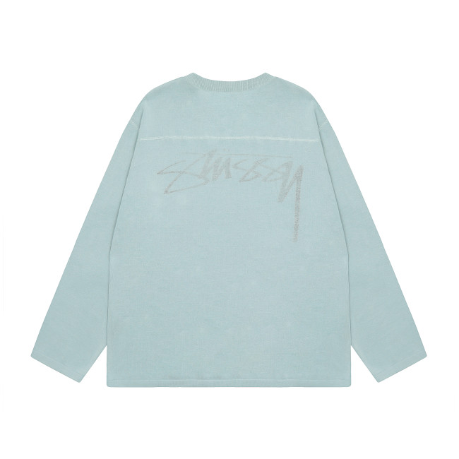 STUSSY FOOTBALL SWEATER LIGHT BLUE