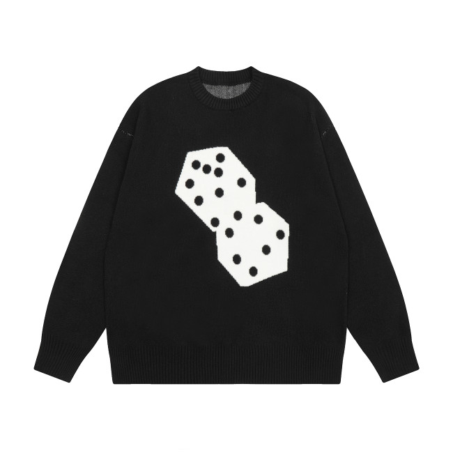 STUSSY  DICE PRINT SWEATER BLACK