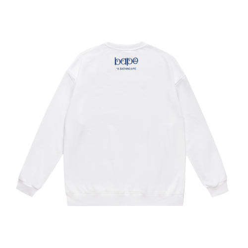 A Bathing Ape Blue letter B Print Hoodie White