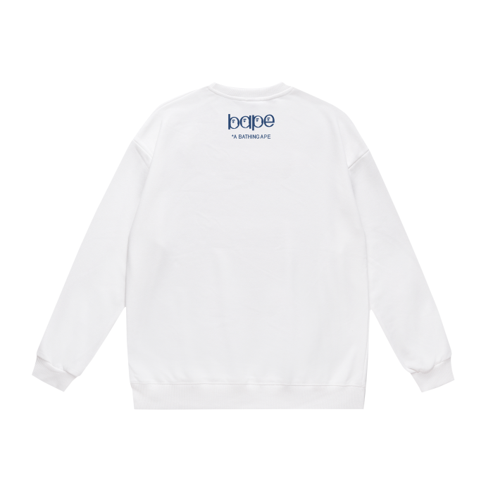 A Bathing Ape Blue letter B Print Hoodie White