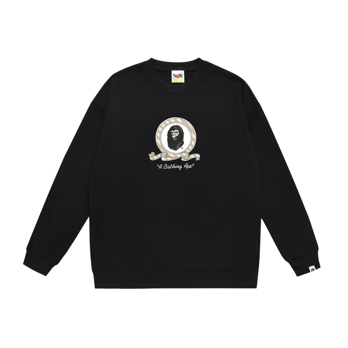 A Bathing Ape Logo Print Hoodie Black