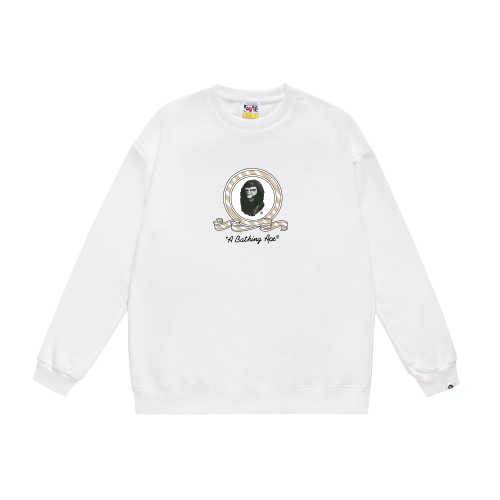 A Bathing Ape Logo Print Hoodie White