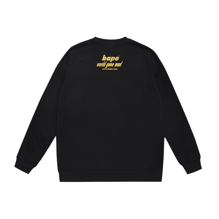 A Bathing Ape Logo Print Hoodie Black