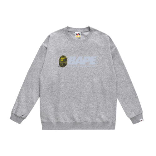 A Bathing Ape Letter Print Hoodie Grey