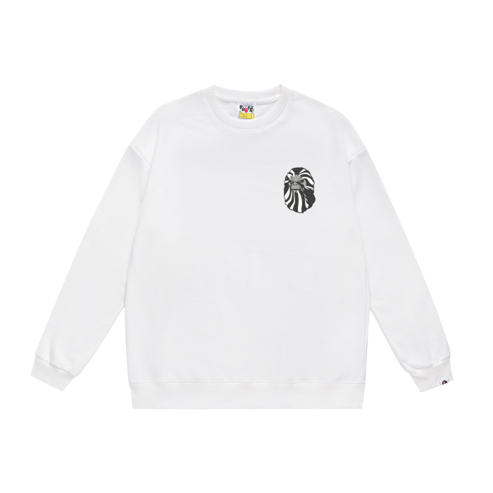 A Bathing Ape 3D Logo Print Hoodie White