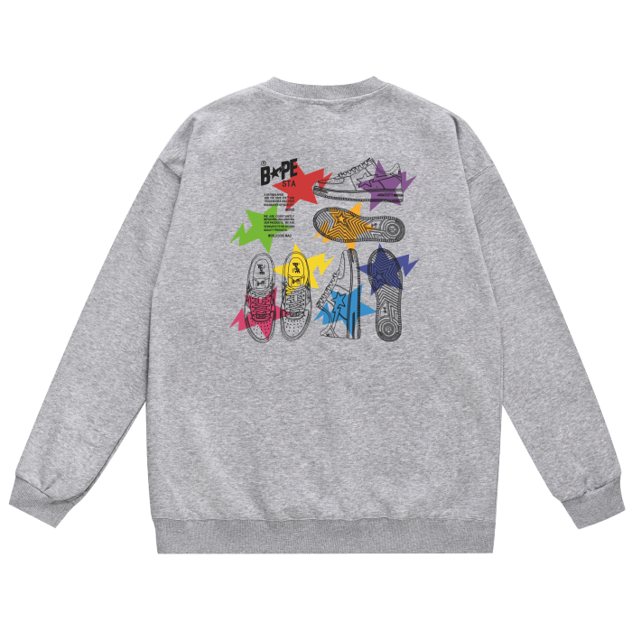 A Bathing Ape Shoes Print Hoodie Grey