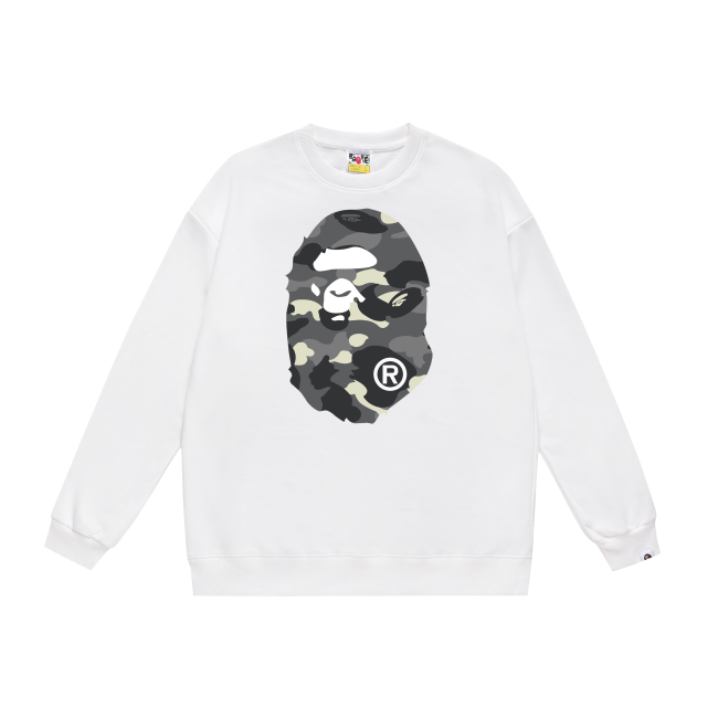 A Bathing Ape Logo Hoodie White/Camouflage
