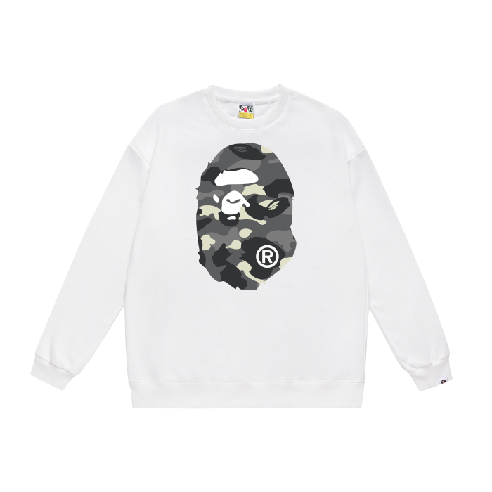 A Bathing Ape Logo Hoodie White/Camouflage