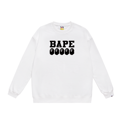 A Bathing Ape Letter Print Hoodie White