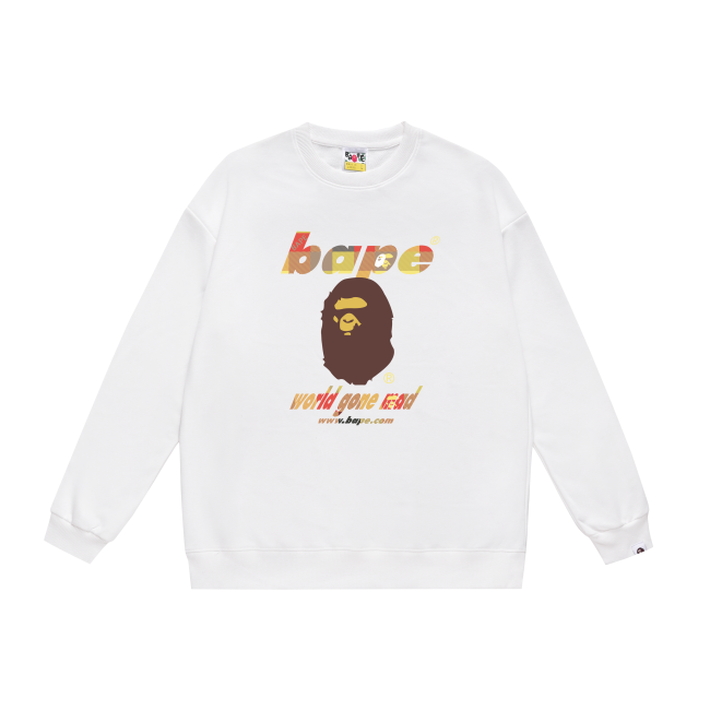 A Bathing Ape Logo Print Hoodie White