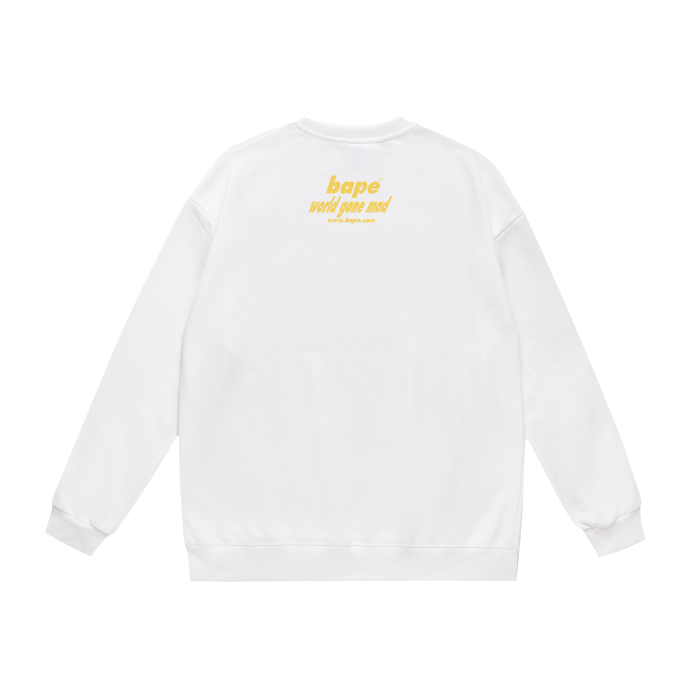 A Bathing Ape Logo Print Hoodie White