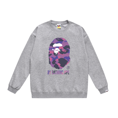 A Bathing Ape Logo Hoodie Grey/Purple