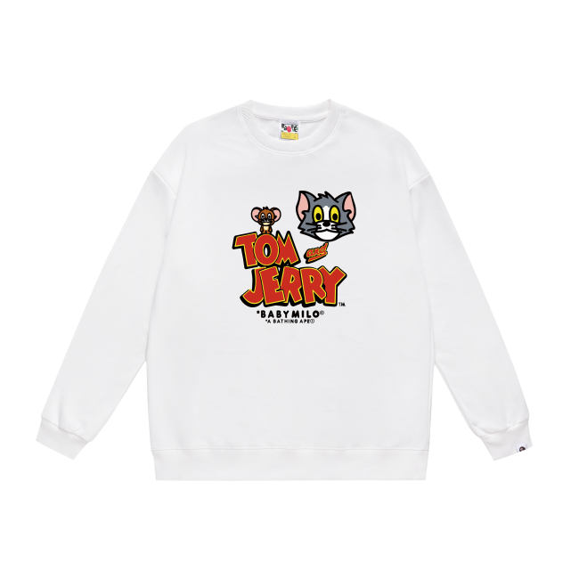 A Bathing Ape Tom And Jerry Print Hoodie White