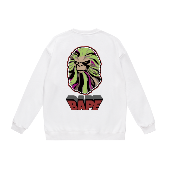 A Bathing Ape 3D Logo Print Hoodie White