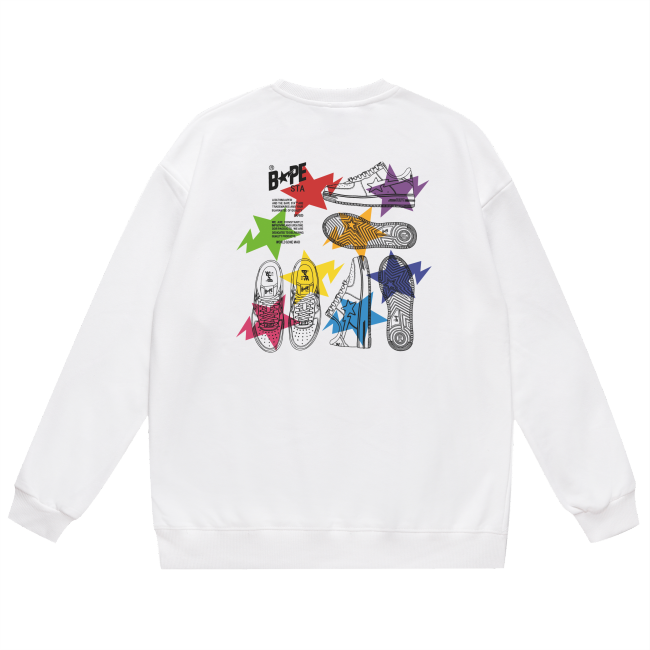 A Bathing Ape Shoes Print Hoodie White