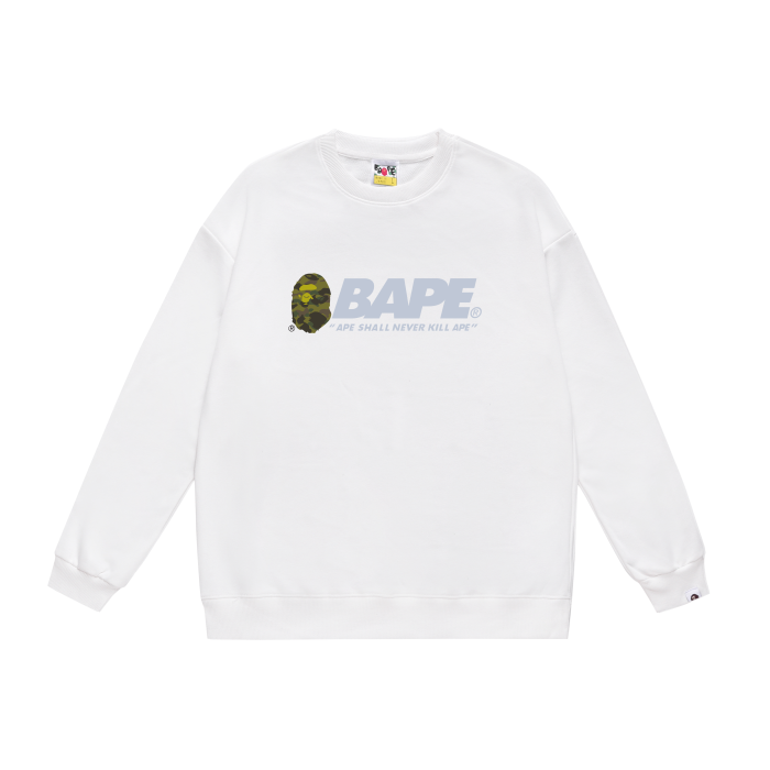 A Bathing Ape Letter Print Hoodie White