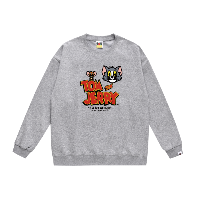A Bathing Ape Tom And Jerry Print Hoodie Grey